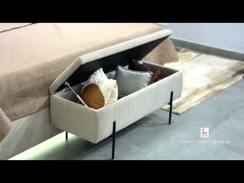 Video thumbnail 2 for 45006 Bedroom Set  Size 72x78 With Hydraulic Storage 2 Bed Side Table + 6 Door Wardrobe (BTM)(WF OTD)