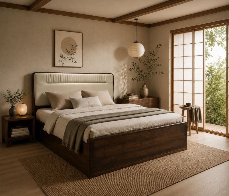 Image 3 for 2515 King Bed With Hydraulic Storage And Leatherette With Rubber Wood (BSK)