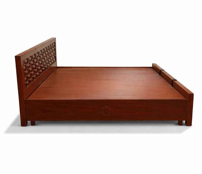 Image 9 for SK Chocolate King Size Bed With Hydraulic Storage (Block Board, Chocolate Brown) (BS-KORA)