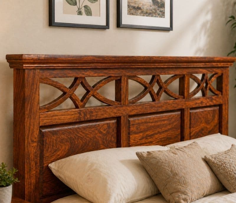 Image 7 for Martha Sheesham Cot Premium Solid Sheesham Wood Honey Finish (SCV _PKU)
