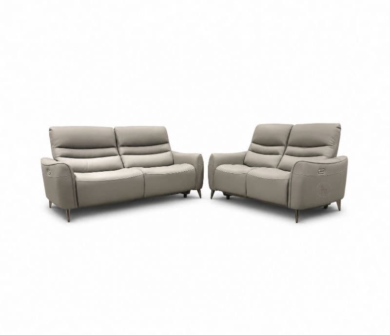 Image 9 for 6655  Electric Recliner 3+2 Leather Half