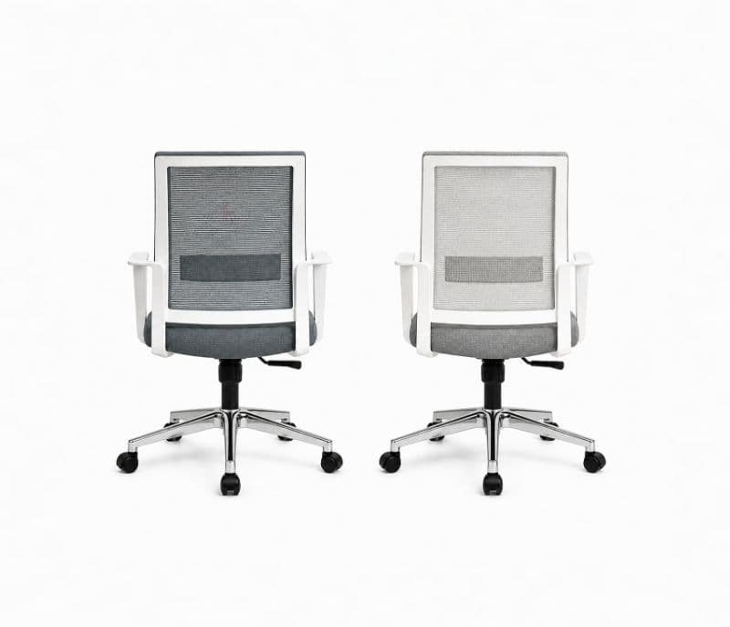 Image 4 for Deluxe White And Grey Office Chair (PM)