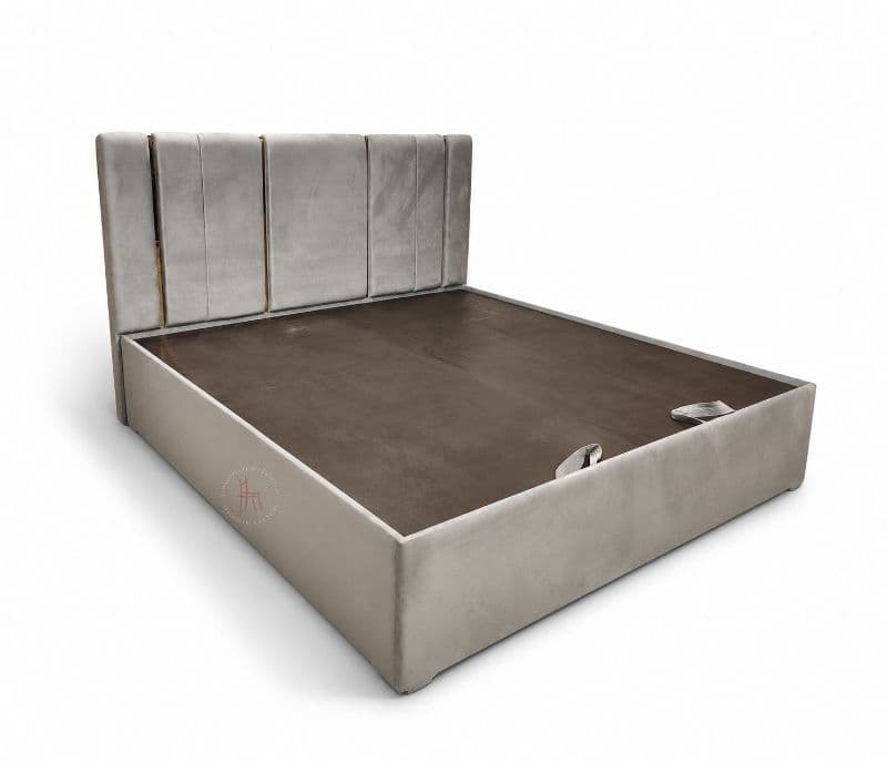 Image 8 for Lux King Bed With Hydraulic Storage Neem Wood (BSK)
