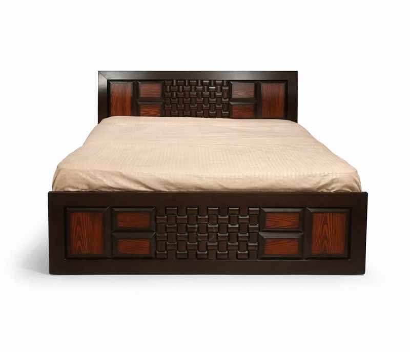 Image 5 for Malta Queen Sized Bed with Bed Box and Drawer Storage  (Block Board, Brown) (EC)(BSK)