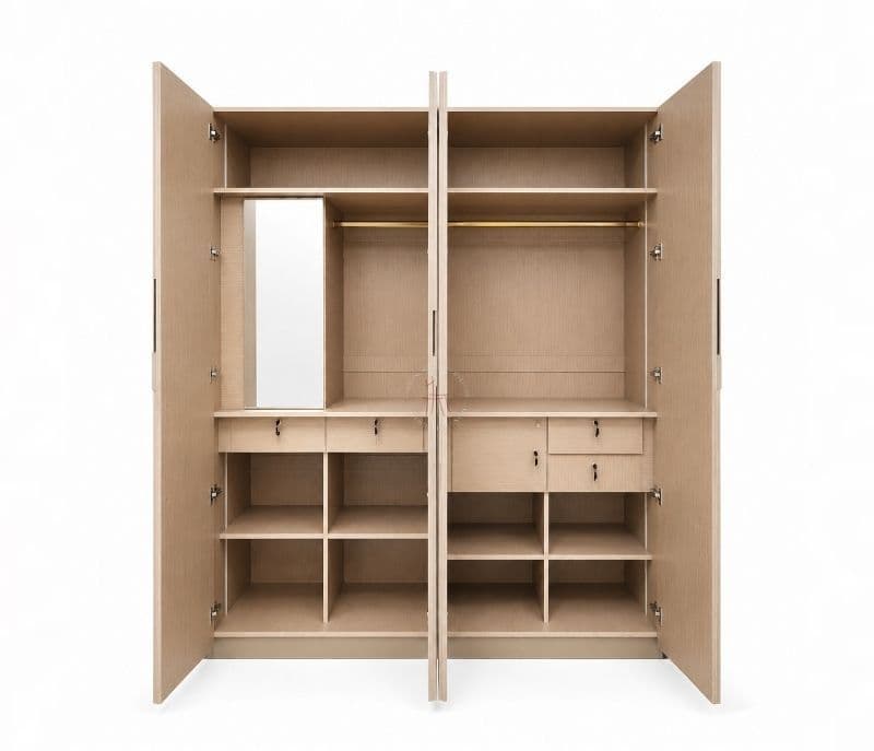Image 4 for 21004 Bedroom Set King Size Hydraulic Bed  2 Bed Side Tables & Wardrobe (WF)