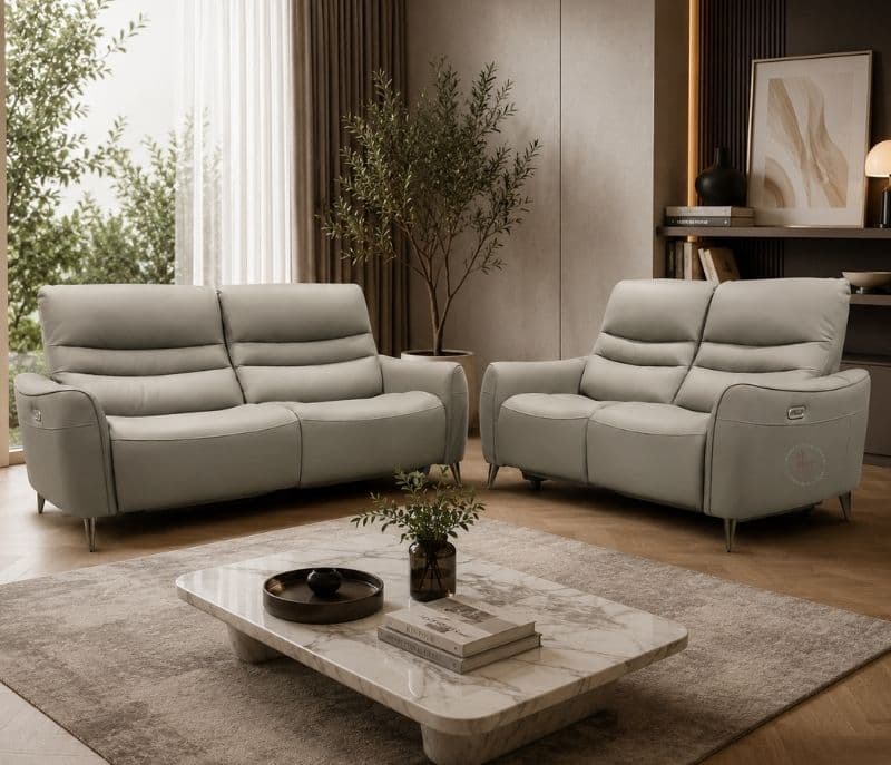 Image 7 for 6655  Electric Recliner 3+2 Leather Half