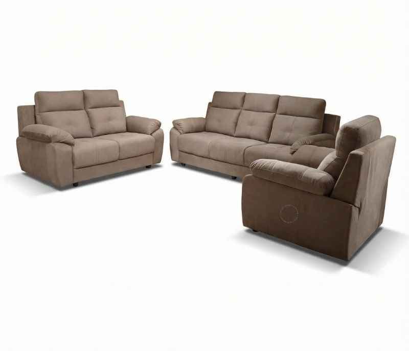 Image 4 for Atlas Comfort Sofa 3+2+1 Seater Velvet Suede Fabric Brown