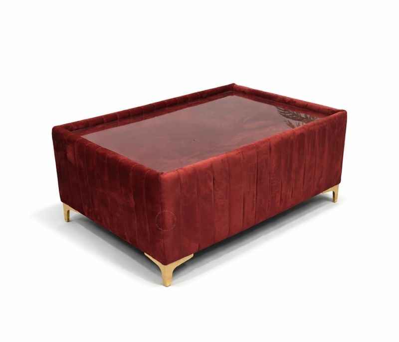 Image 13 for New Oreo Sofa 3+2+2 Puffy+Center Table With Glass Velvet Fabric  (EC)(HYD)