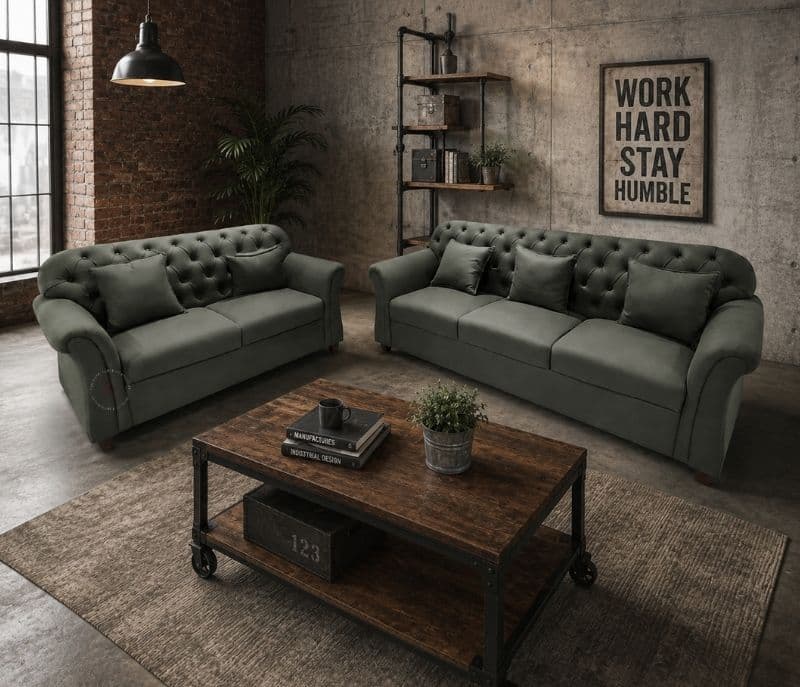 Image 4 for Chester Sofa Set 3+2 Seater Mecro Fabric (HYD)
