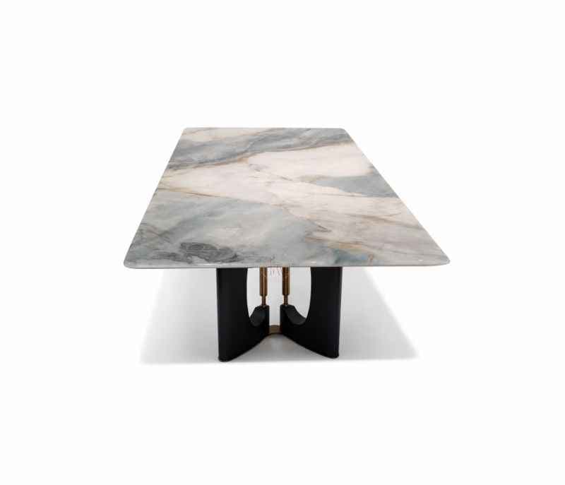 Image 13 for DT T67+C56+DINING CHAIR  ZL078 Marble Top Base With Ash Wood Metal Support 1+8 Seater