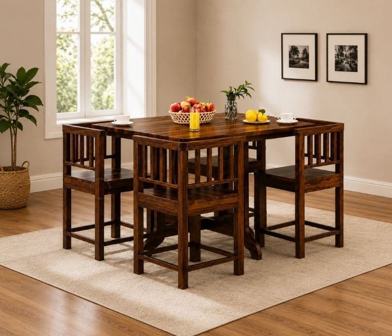 Image 3 for Vitaly Solid Sheesham Wood Dining Set  (APT_PKU)