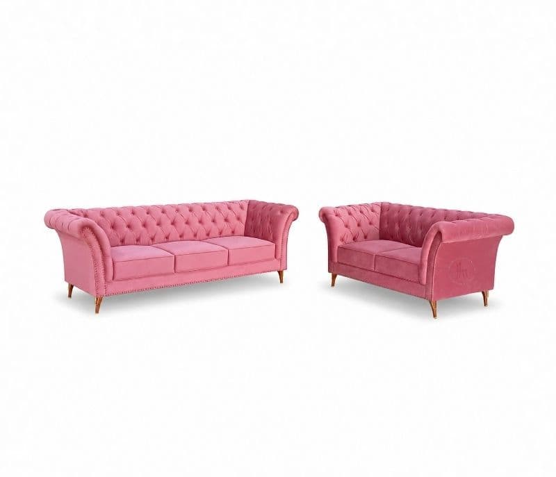 Image 8 for Chester sofa 3+2+1 Seater Velvet Fabric (BWD)