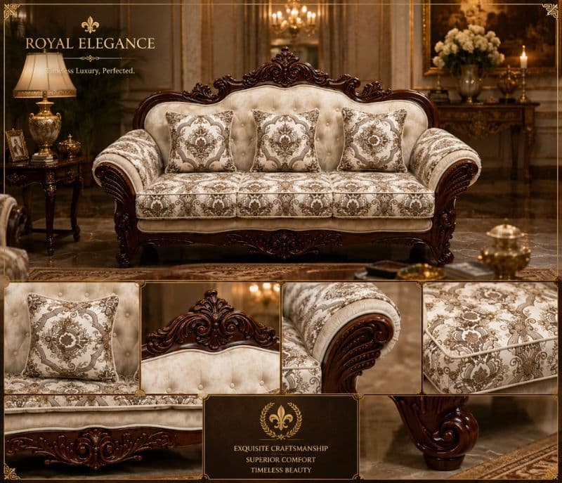 Image 5 for Carving Haritage Sofa Set 3+2+2+CT Seater (OWD)