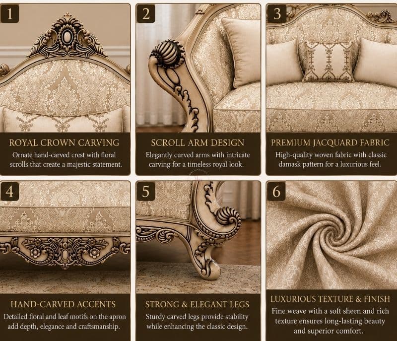 Image 5 for Carving Majesty Sofa Set 3+2+2+1+1+CT Seater (OWD)