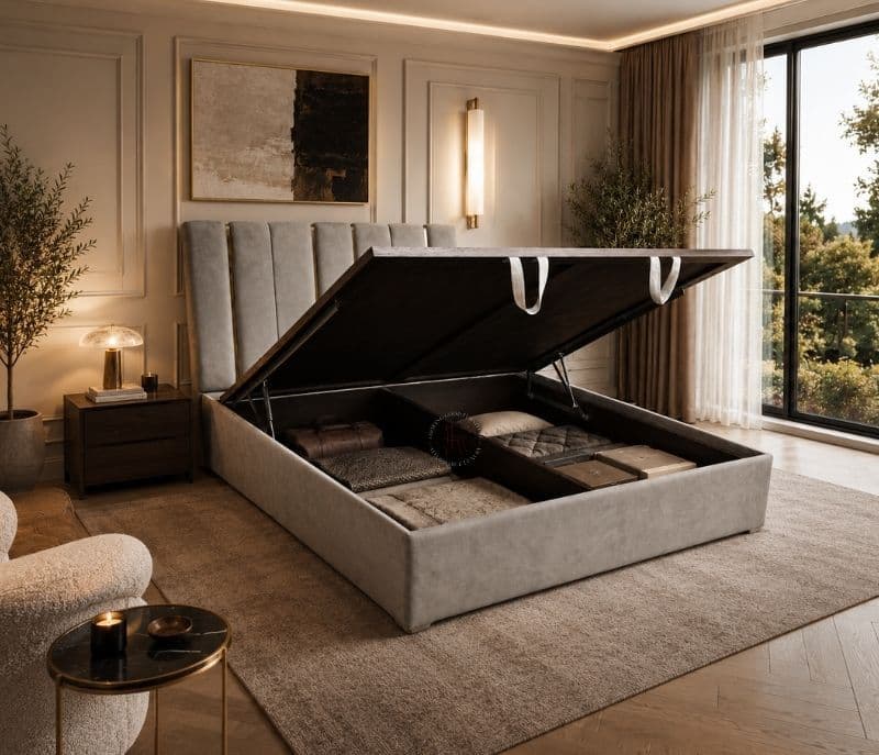 Lux King Bed With Hydraulic Storage Neem Play (BSK)