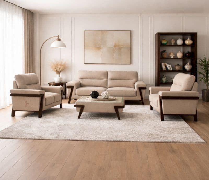 7 Star Sofa 3+2+D+Central Table Buckel Fabric (BTM OTD)