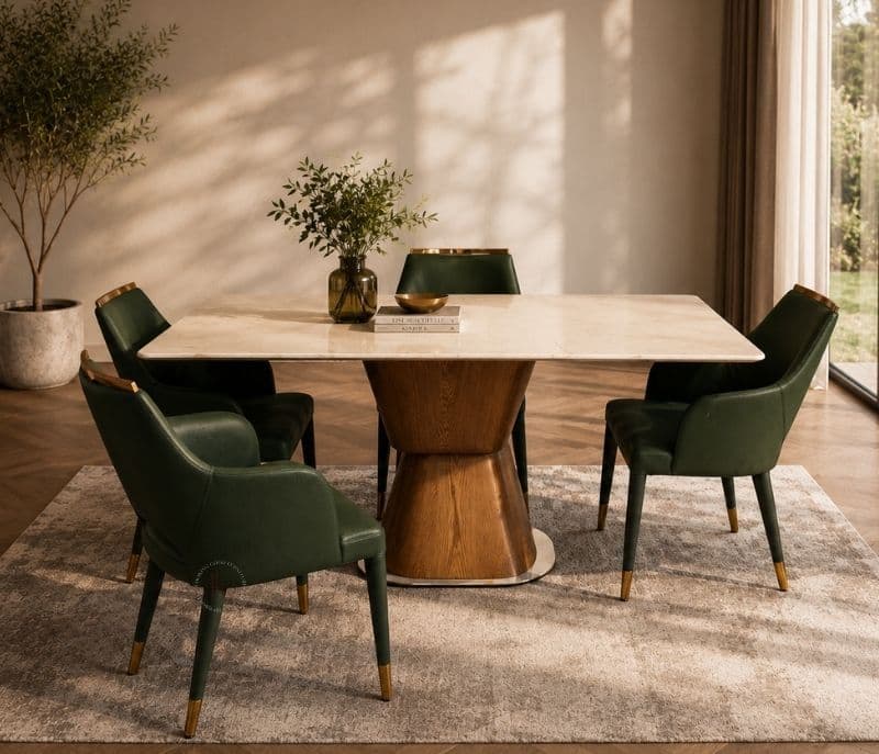 Image 3 for Dining table 4+1 - 1004/CL 1051 Marble Top (CP)