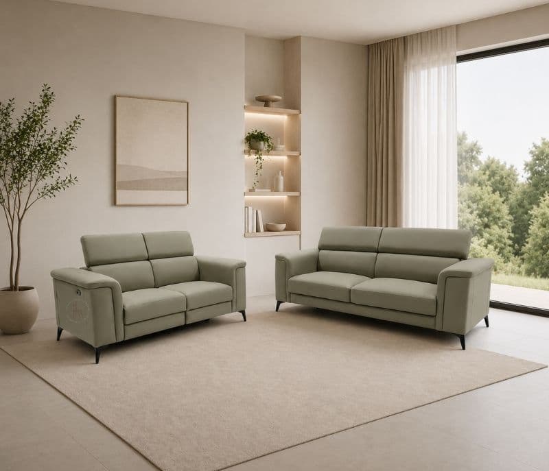 Douglas sofa 3 seater static+2 seater with motorized recliner (HYD)