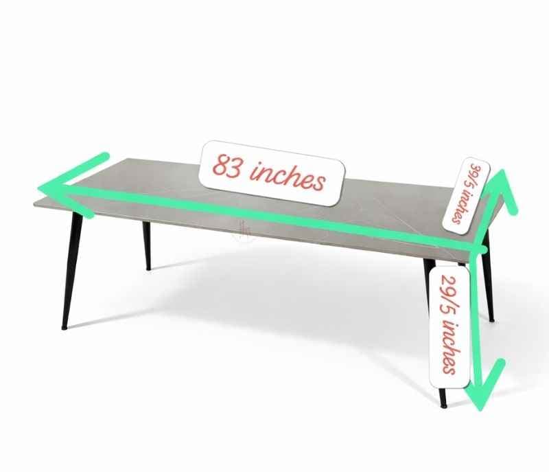 Image 5 for Mendy Armanigrey 8 Seater Marble dining Table with Metal Base