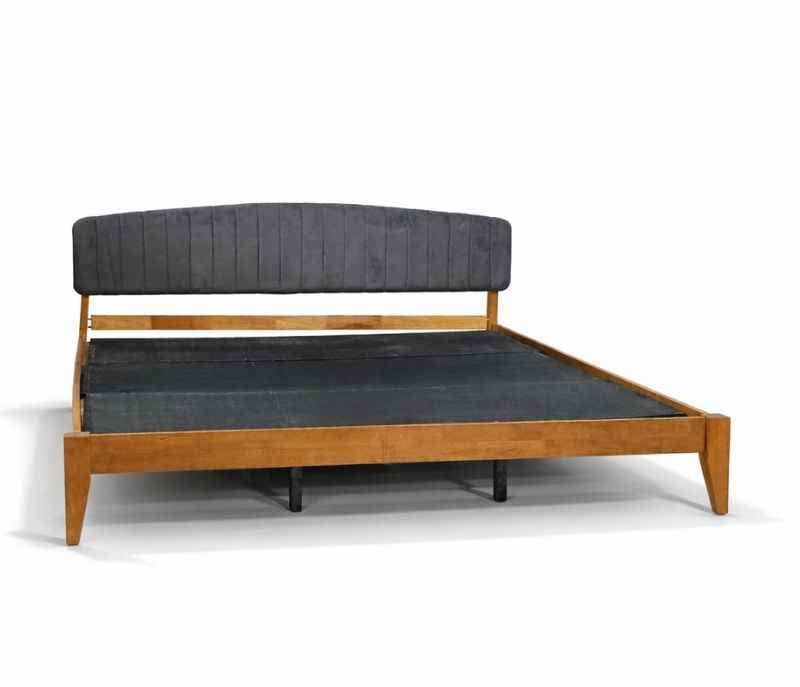 Image 2 for 602000117- Estre Mexican Prickly Rubber Wood King Size Bed Fabric Upholstered Headboard Elvis (WH OTD)