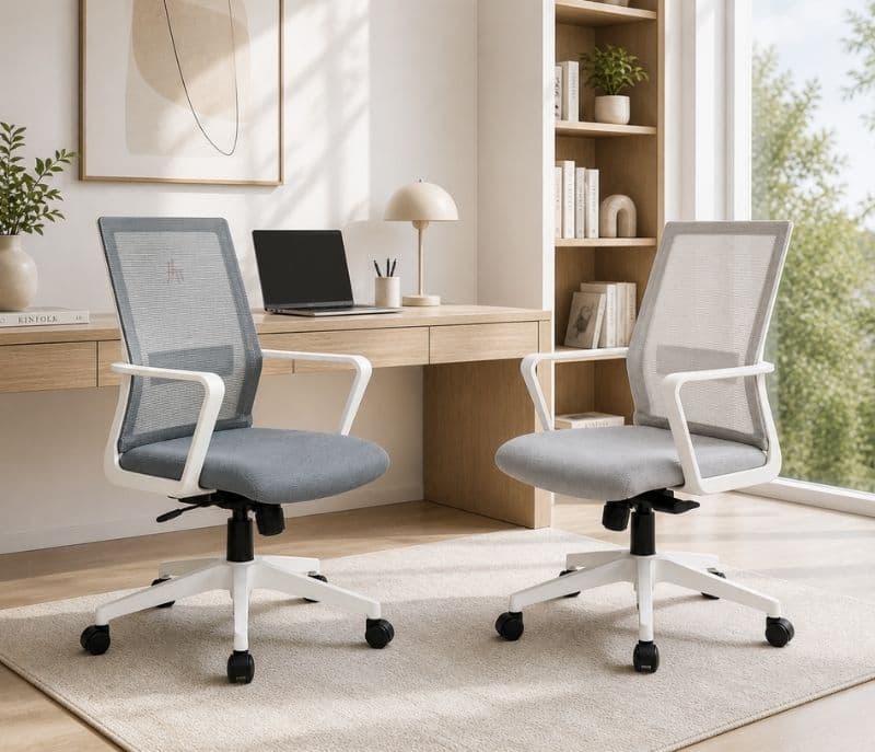 Deluxe White And Grey Office Chair (PM)