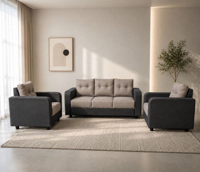 Zambia Sofa 3+1+1 Seater Solid Neem Wood (ZAM)  (OWD)