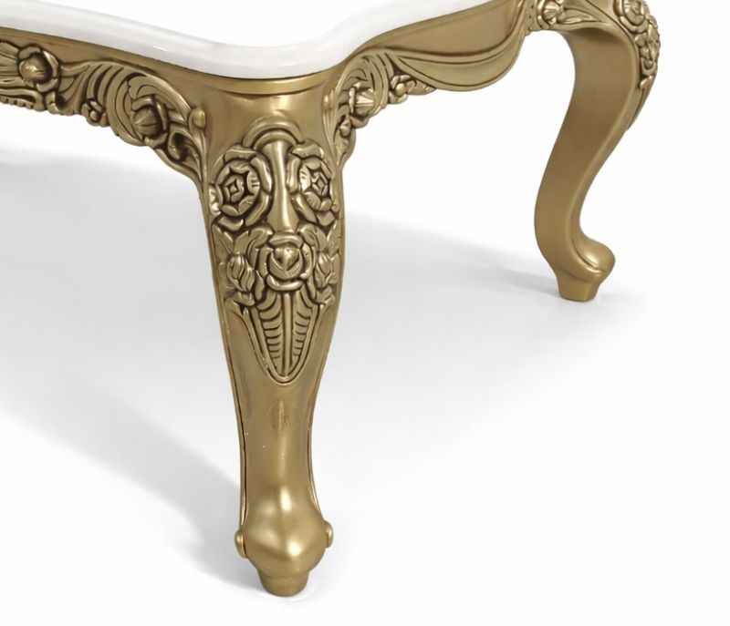 Image 12 for OPAL 6 Seater Marble Dining Set with Royal Metal Carving (WH) (OWD)