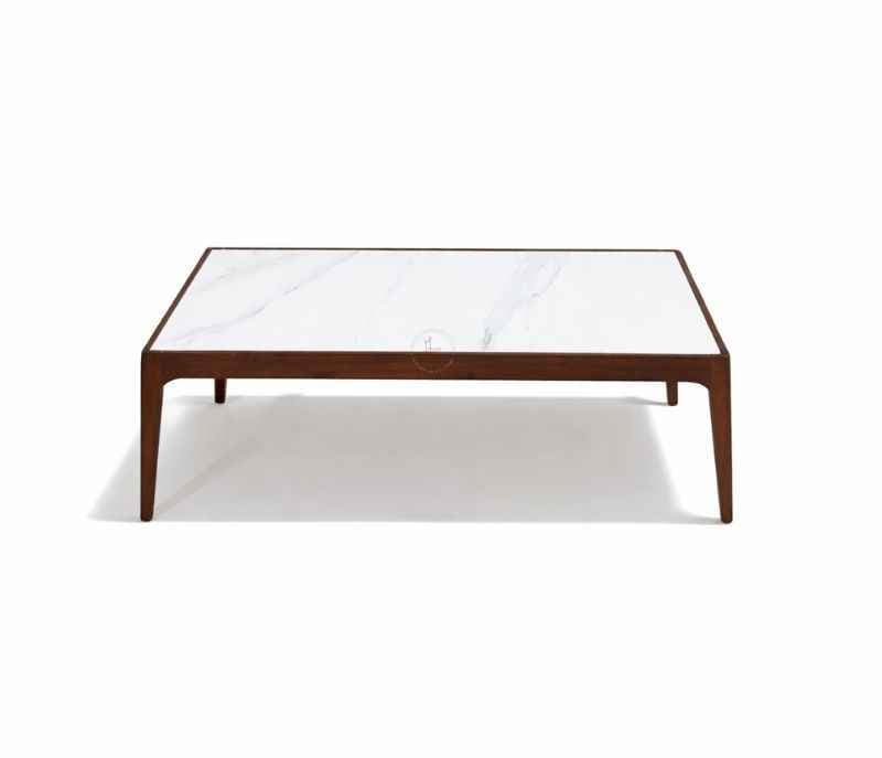Image 3 for Nobel Oak Center Table With Marble Top And Wooden Base (WH OTD)