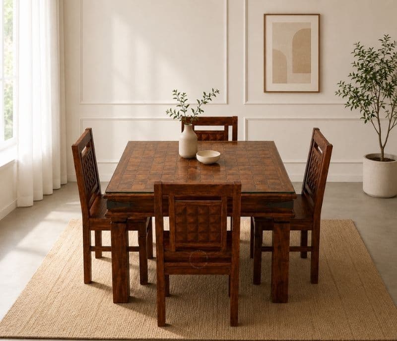 Diamond Solid Sheesham Wood Dining Set (SCV_PKU)