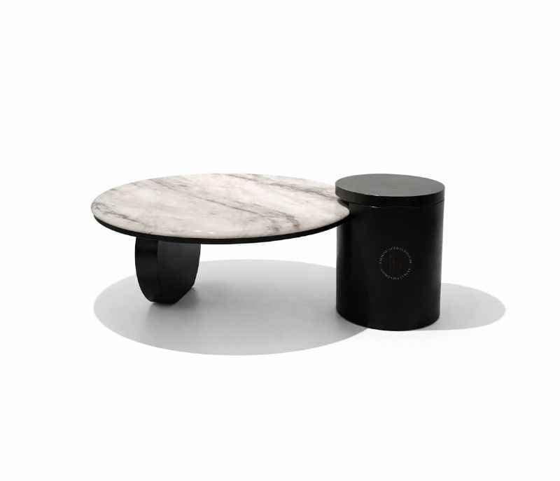 Image 3 for 1069 Centre Table Top Marble With Ash Wood Base