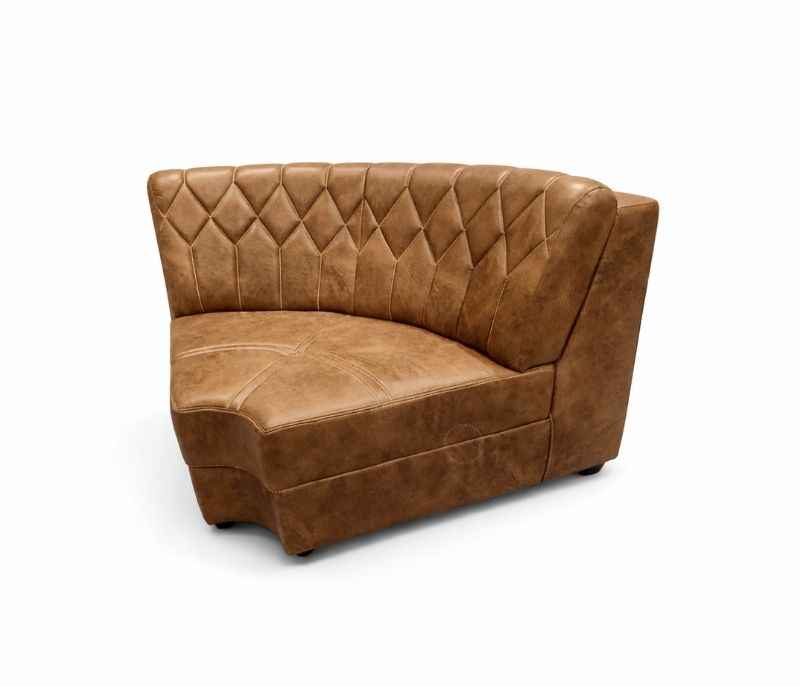 Image 13 for Bugati L-Shape Collection Sofa 2+1+C+2+CT+2 Puffy Micro Suede Fabric (Brown) (EC)