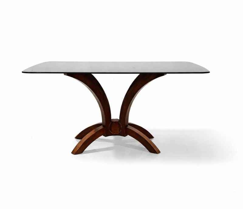 Image 3 for Megan 4 Seater Glass Dining Table with Wooden Base