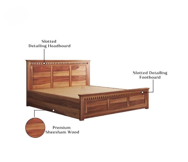 Image 9 for Adolph Sheesham Hydraulic Storage  Premium Solid Sheesham Wood Honey Finish (SCV _PKU)