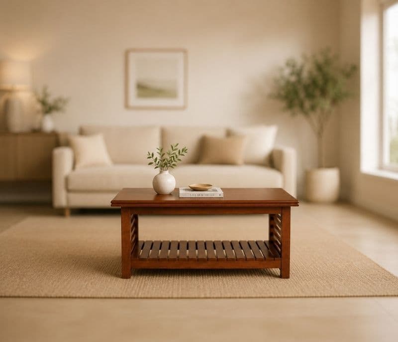Claire Center Table Solid Rubber Wood (ZAM) (OWD)