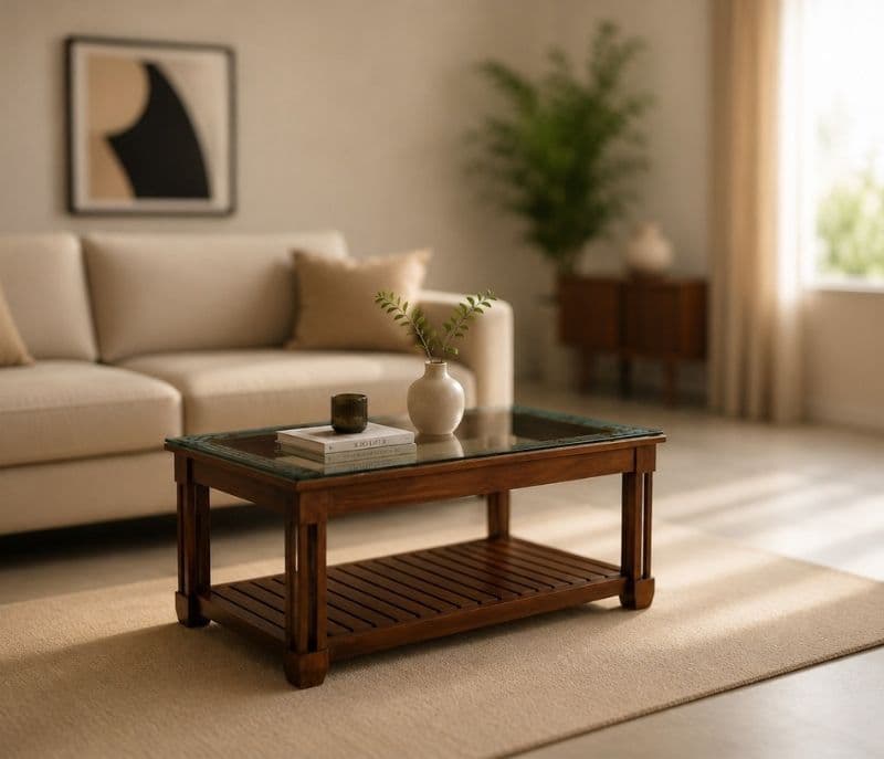 Jupiter Center Table Solid Rubber Wood (ZAM) (OWD)