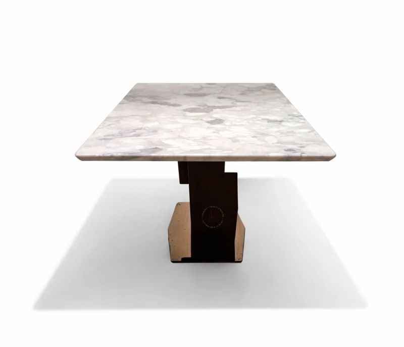 Image 5 for Irish 6 Seater Marble Dining Table with Wooden Base 6X3