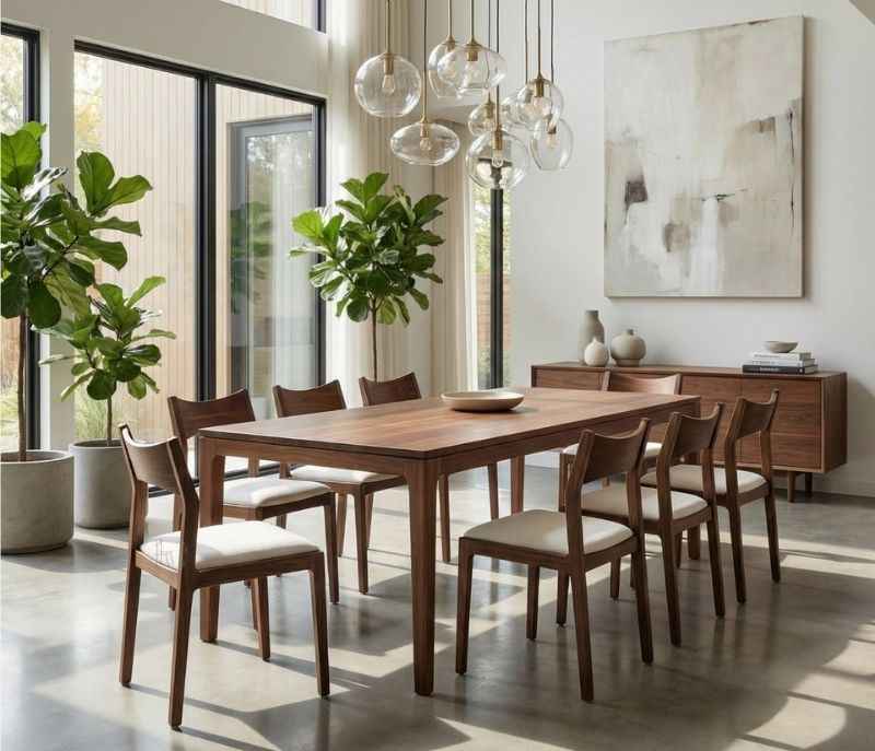 Dining Set 8 seater Table In Accacia Wood (ARC)