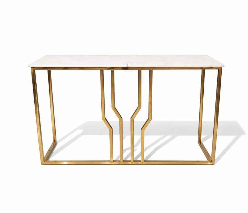 Image 4 for Con 957 Console Table Marble Top With PVD Gold Metal Base  (BTM OTD)