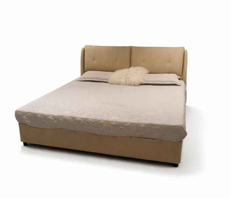 Image 4 for 2301-180 Beige King Size Hydraulic Storage Leather Upholstery With Pine Wood Frames (HYD)
