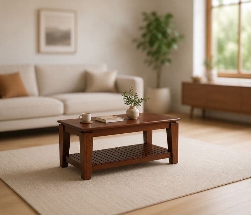 Arno Center Table Solid Rubber Wood (ZAM) (OWD)