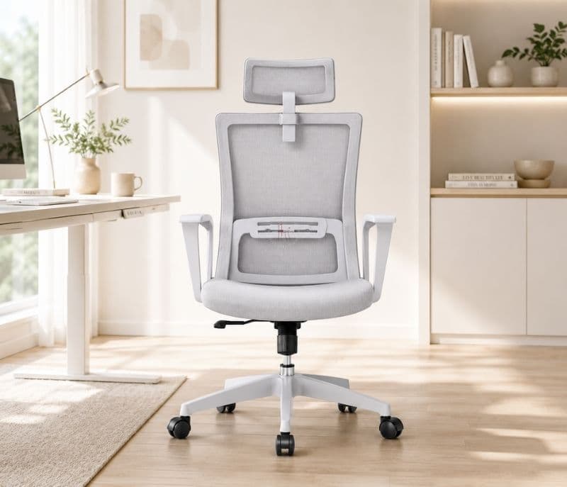 Iris HB White And Grey Special Office Chair (PM)