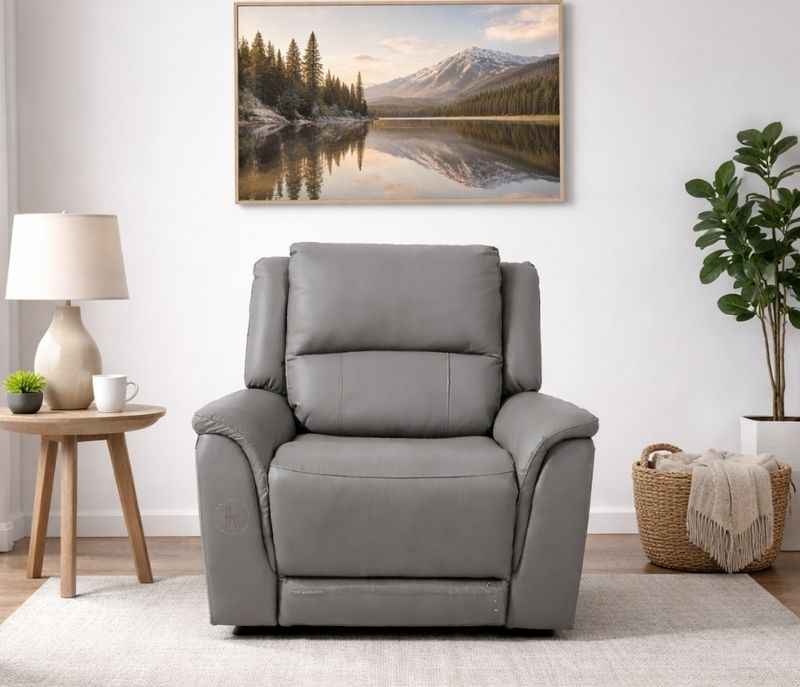 U70629M-1S#1034 manual recliner chair pure leather (WH OTD)