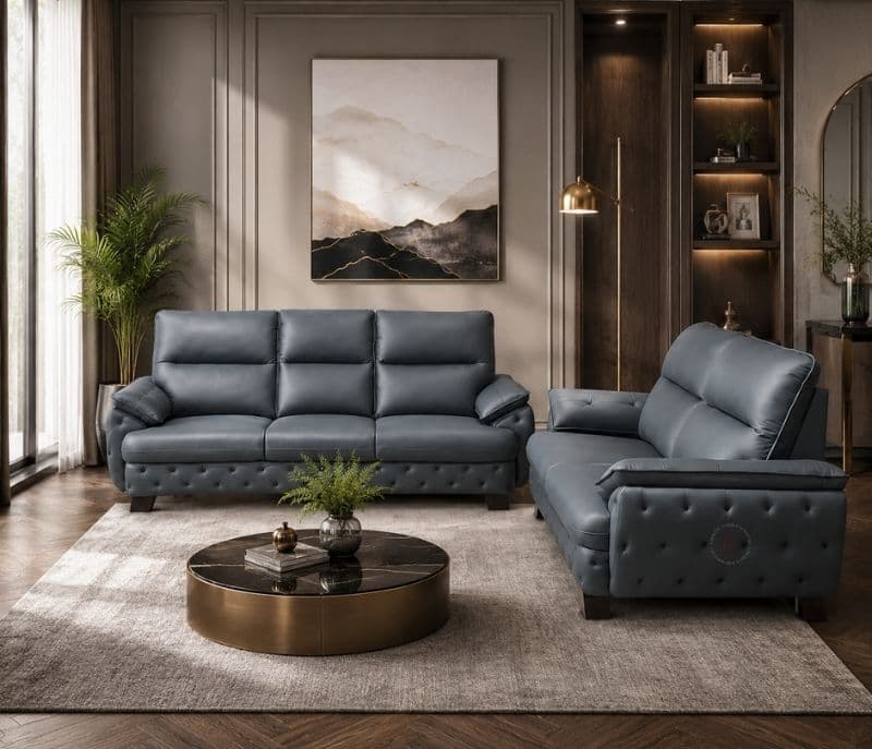 Rome Contemporary Sofa 3+2 Seater Suede Fabric (Grey) (BTM)(LGB)(EC)(HYD)