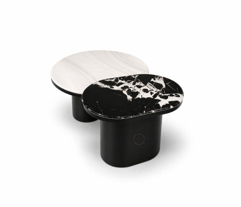 Image 2 for Centre Table CJ 280 1+1 Marble Top With Ash Wood Base (HYD)