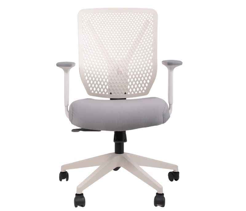 Image 6 for Leo White Mesh Office Chair Adjustable Height  Revolving Study Work from Home Chair Computer Desk Chair