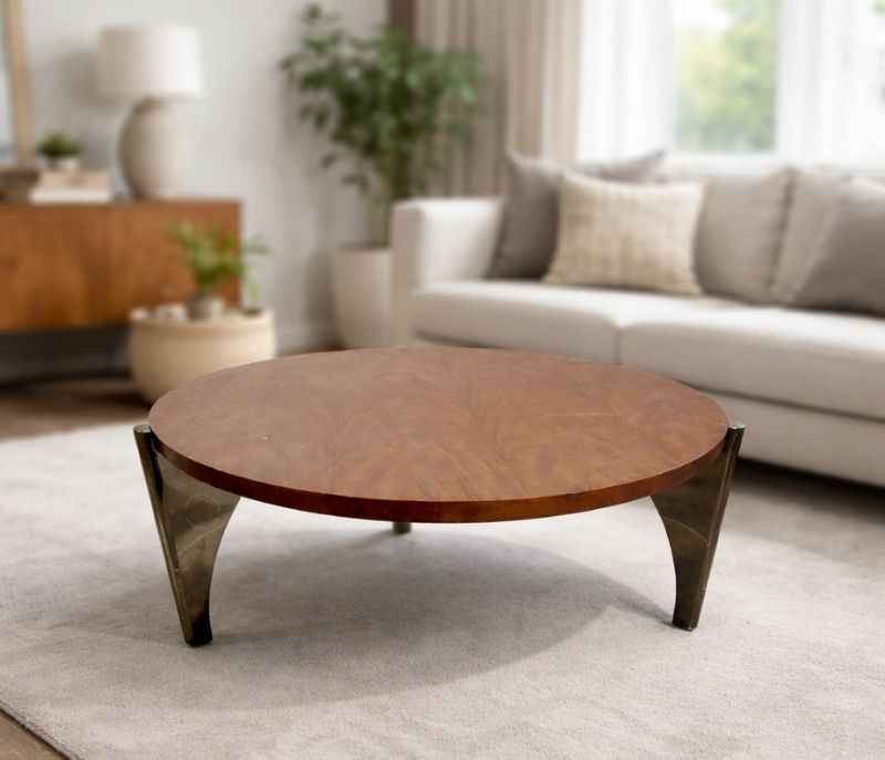 A77 Black Wooden Top Metal Base (HYD)