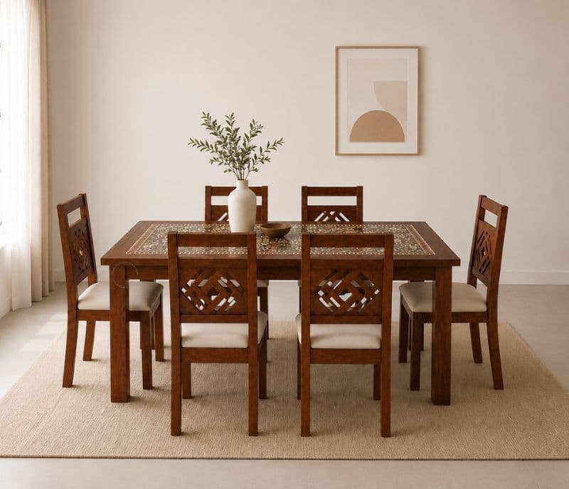 Diya Printed 1+6 Seater Dining Set (WI_PKU)