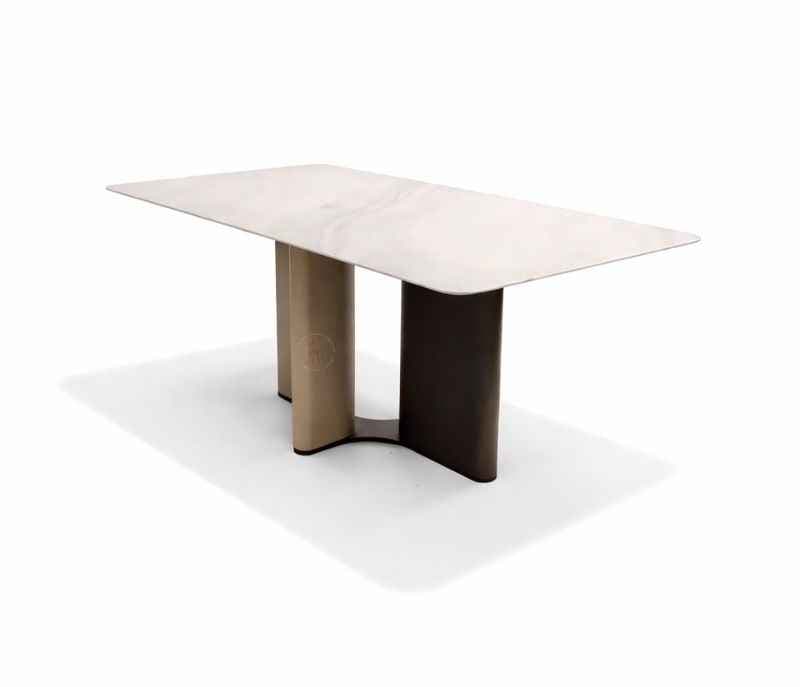 Image 4 for T-111 6 Seater Marble Dining Table with Metal Base