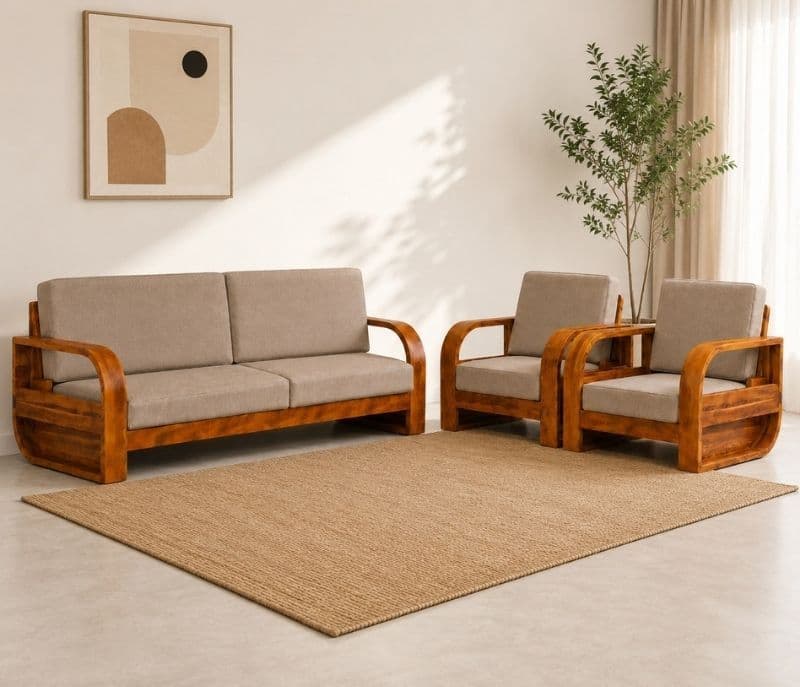 Ira 3+1+1 Sheesham Sofa Sheesham Wood(WI)