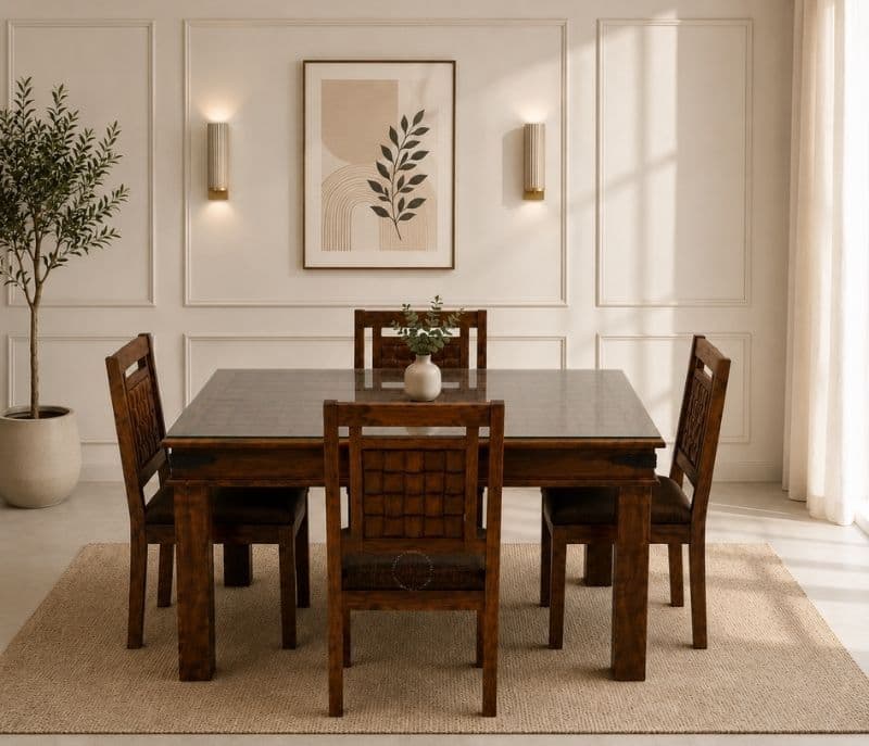 Nivaar Solid Sheesham Wood Dining Set (SCV_PKU)